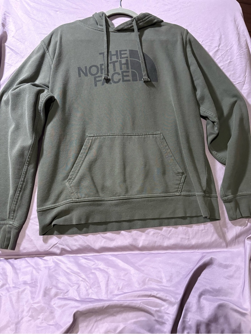 The North Face Men's Olive Crewneck Hoodie with Logo